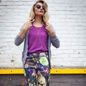 Club Monaco purple silk racerback tank top